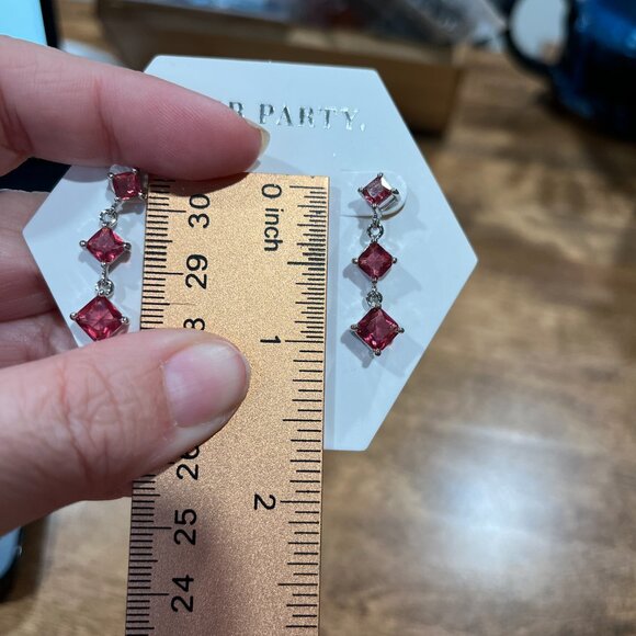 Bomb Party Lab Created Ruby Earrings - Picture 3 of 3